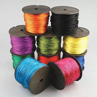 Satinkordeln 2 mm, 10 kräftige Farben