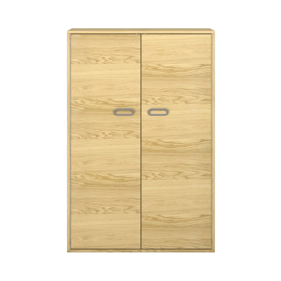 Pureo Doppeltürenschrank Furnier, mit 3 Einlegeböden, B 100 x H 150 x T 60 cm