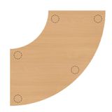 410.003.598K - Allround-Tisch segmentbogen, B 100 x H 57,5 x T 100 cm, HPL-Belag, Gleiter