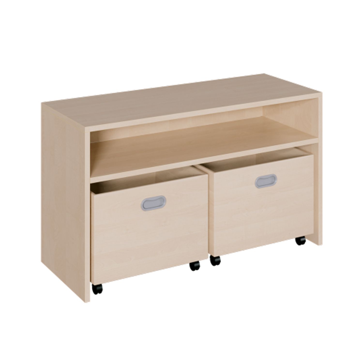 Regal-/Rollkastenschrank mit 2 hohen Rollkästen, B 102 x H 60 x T 40 cm