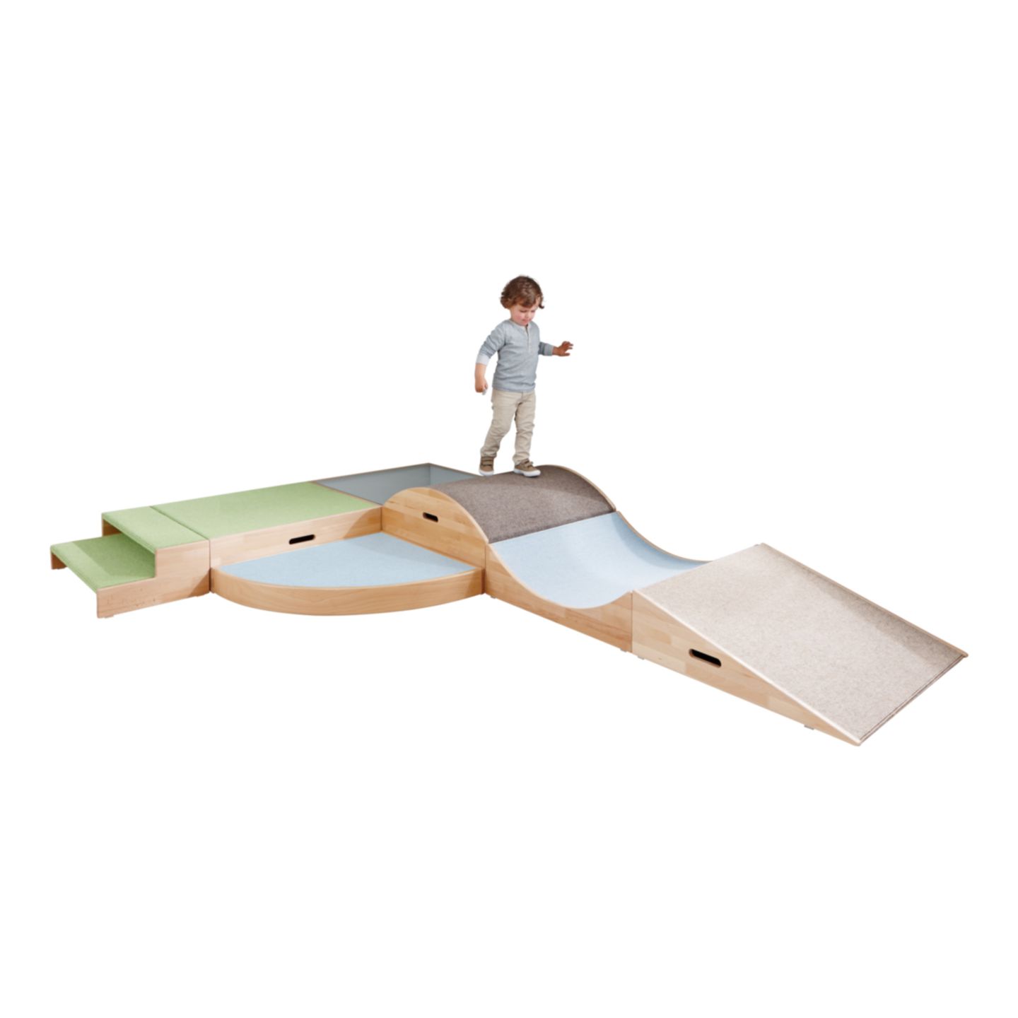 Treppe mit Teppichbelag, B 78,8 x H 22 x T 39,4 cm
