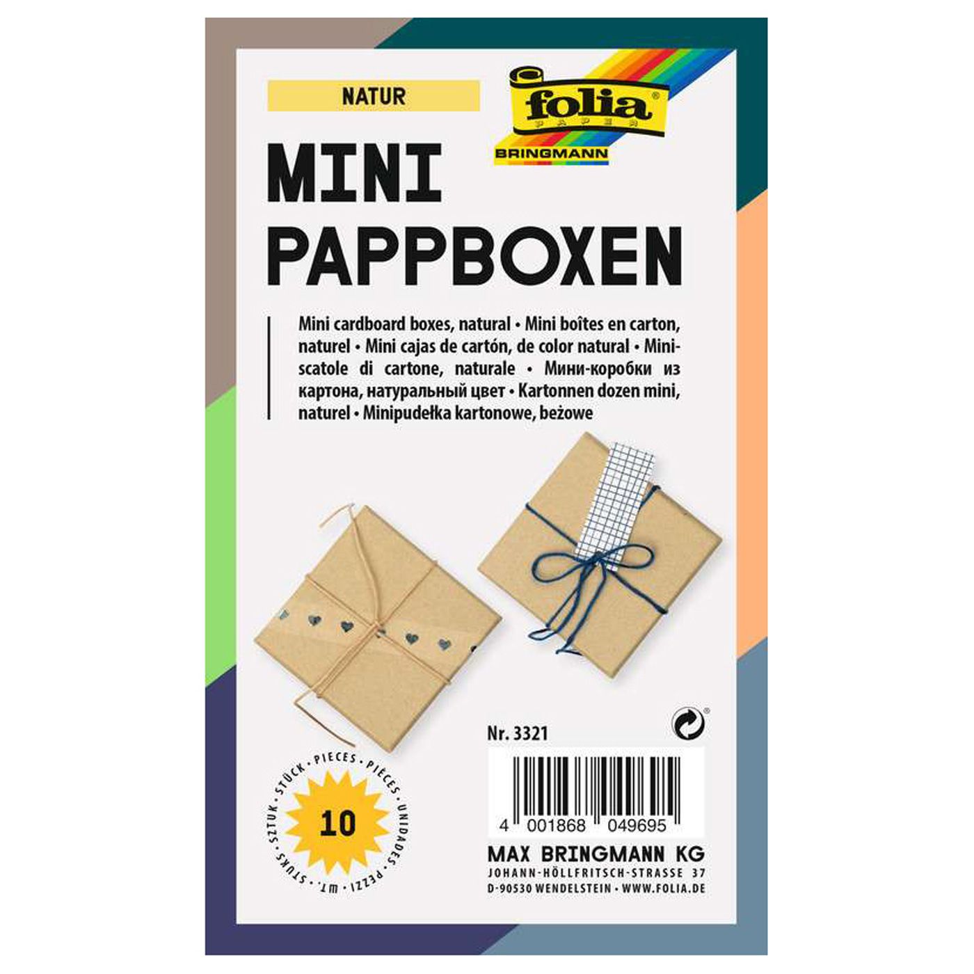 Pappboxen mini eckig, 10 Stk.