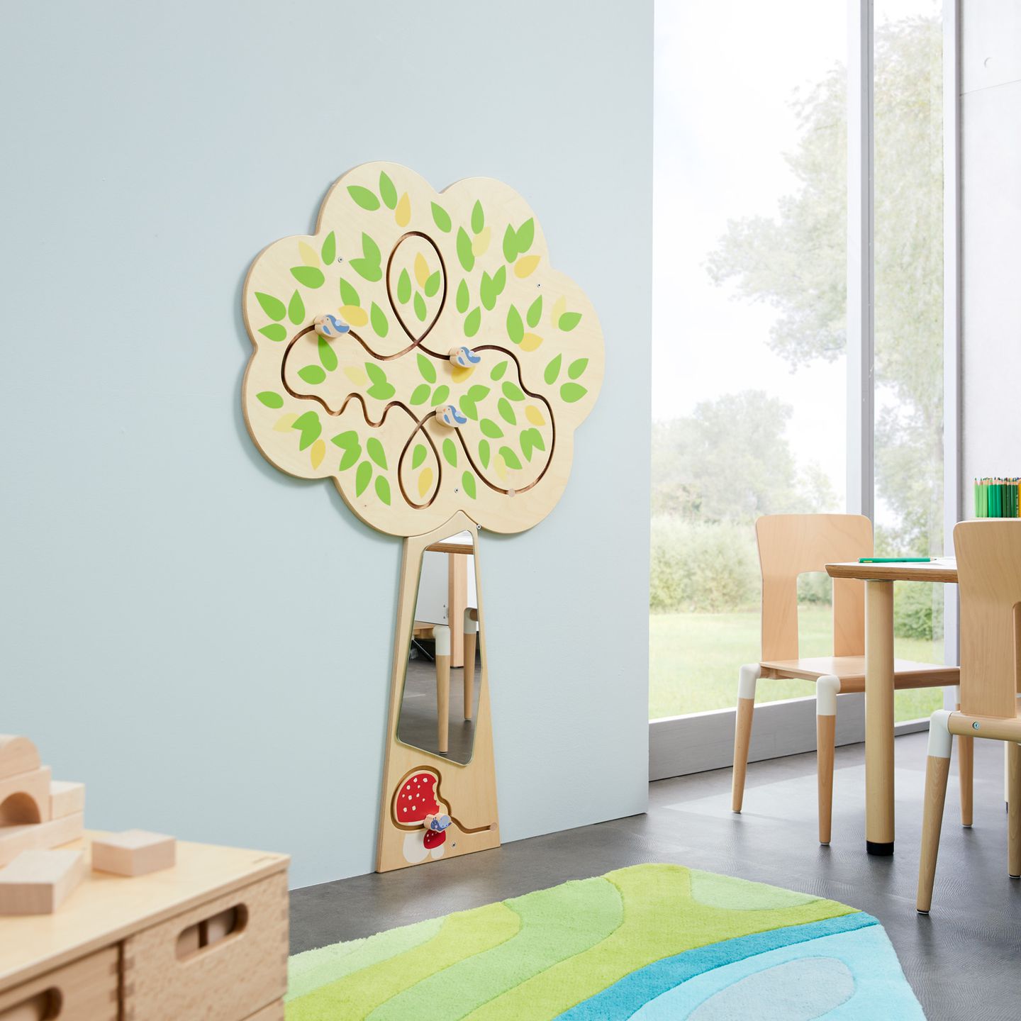 Applikation Baum mit Spiegel, B 91,8 x H 147,5 cm