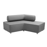 444.158.560.01 - Sofa Bumerang mit Kunstlederbezug in K204 Toffeebraun, B 200 x Sitzhöhe 42 x T 116 cm