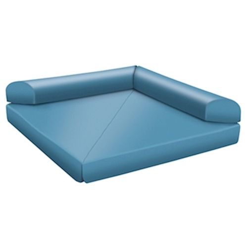 Dreieck-Klappmatte gross mit Kunstlederbezug, B 180 x H 15/30 x T 180 cm