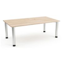 Rechtecktisch, B 160 x H 72 x T 80 cm, Melaminharz-Belag, Metallgestell und runden Metallbeinen