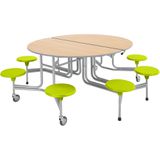 444.091.295K - 8er-Tisch-Sitz-Kombination oval, Tischhöhe 69 cm, Sitzhöhe 38,5 cm