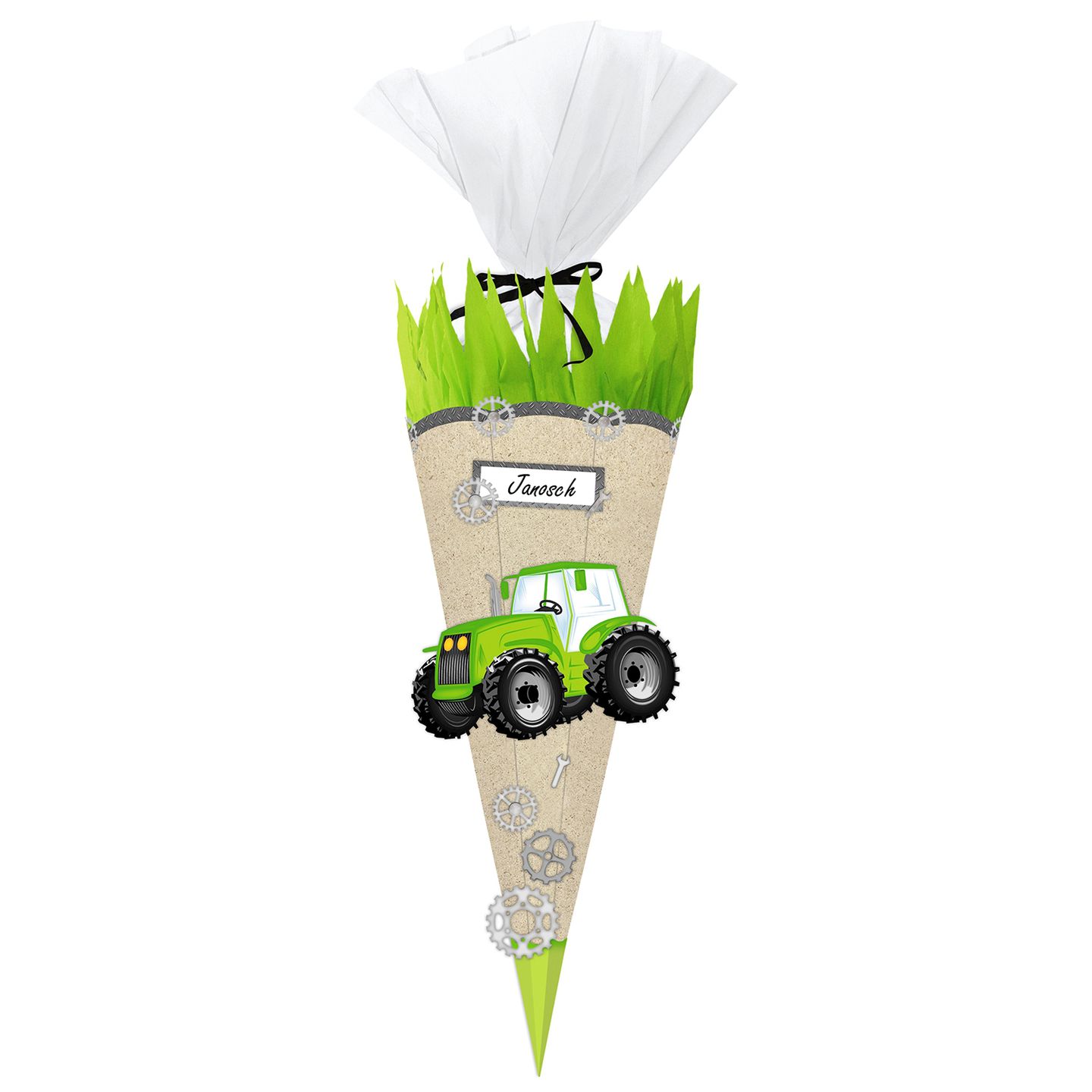 Schultüten Bastelset Traktor Graspapier