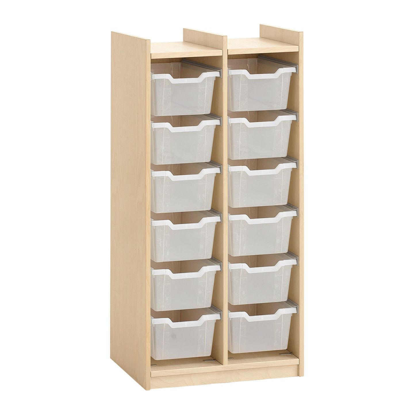 Stauraumschrank für 12 Kunststoffboxen