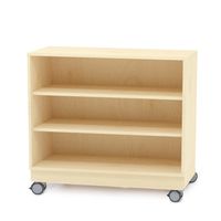 Materialschrank offen mit Rollen, 2 Einlegeböden, B 100 x H 80 x T 40 cm, Furnier