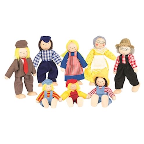 Biegepuppen Bauernfamilie, 8teilig
