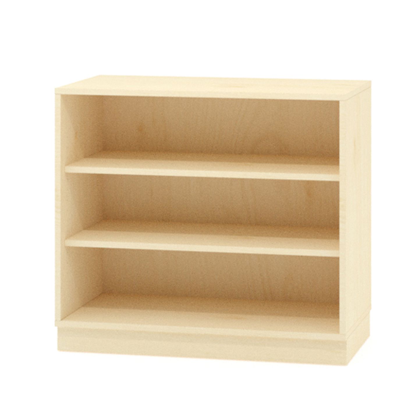 Materialschrank offen mit Rollen und 2 Einlegeböden, Furnier, B 90 x H 80 x T 40 cm