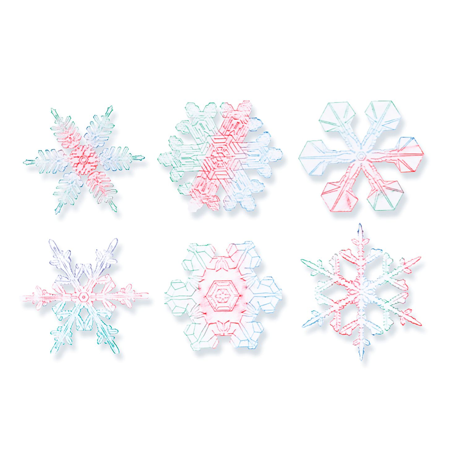 Rubbel-Platten Schneeflocken, 6 Stk.