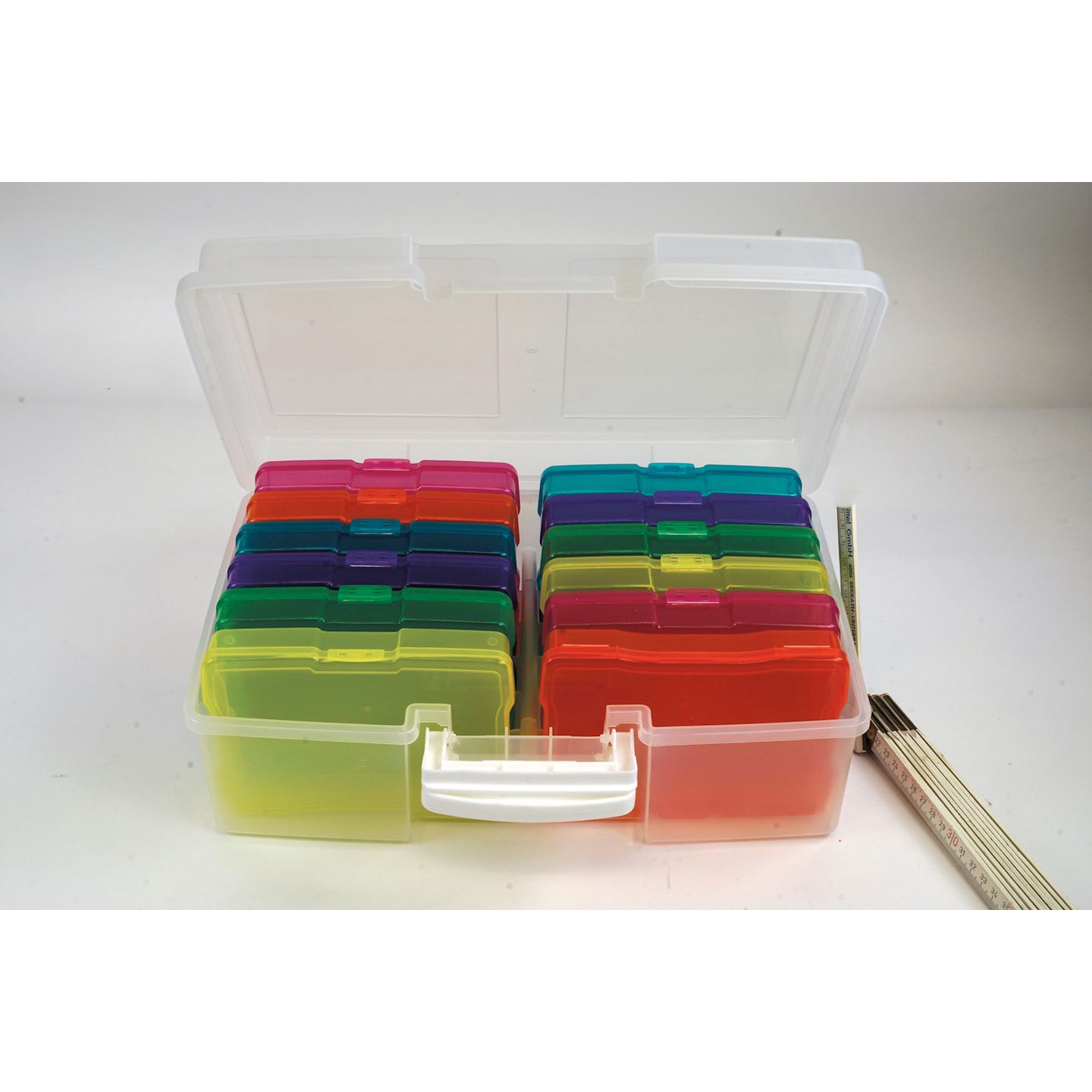 Farb-Boxen im Koffer bunt transparent, 13-tlg