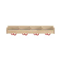 Niedrige Mützenablage YUNA mit 4 Fächer, B 80x H 12,8 x T 22,1 cm