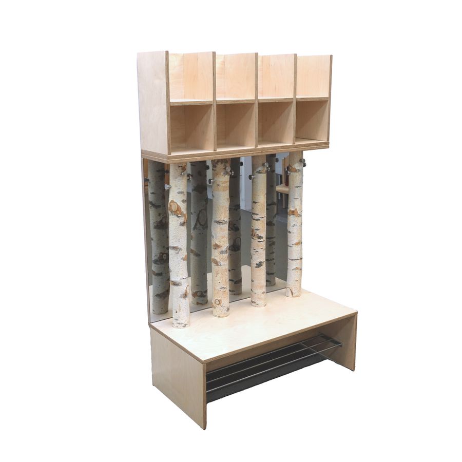 Garderobe mit Birkenstämme, Breite 93 cm