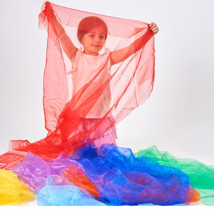 Regenbogen-Organza-Stoff