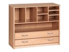 Regalschrank mit Unterteilungen Forminant, K177 Buche Echtholz, B 100 x H 83,6 x T 39,4 cm