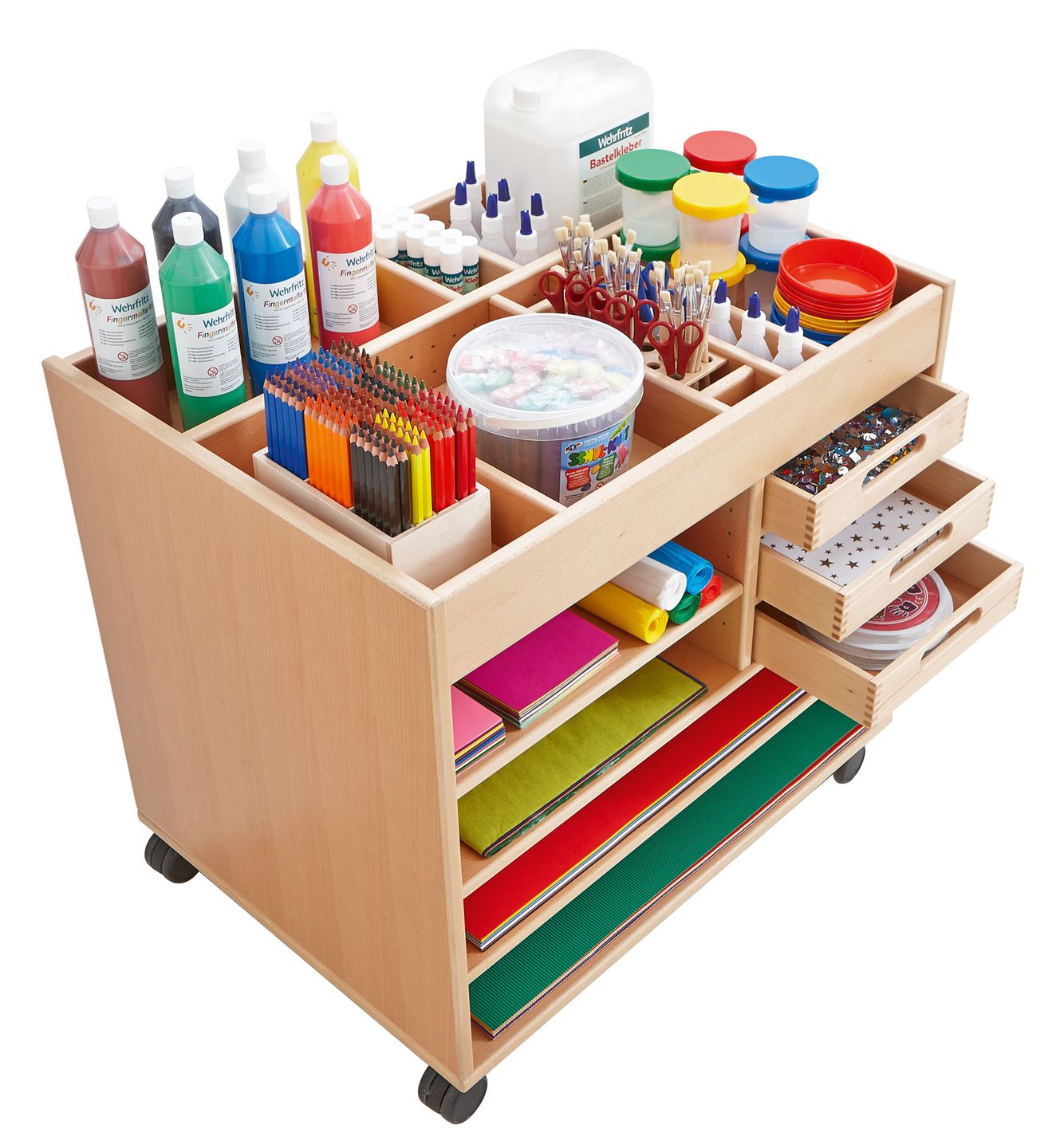 Atelierwagen in Buche, B 81 x H 76 x T 60 cm