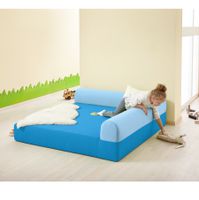 Liegematte mit Rückenlehne und Kunstlederbezug, B 135 x H 20 x T 135 cm