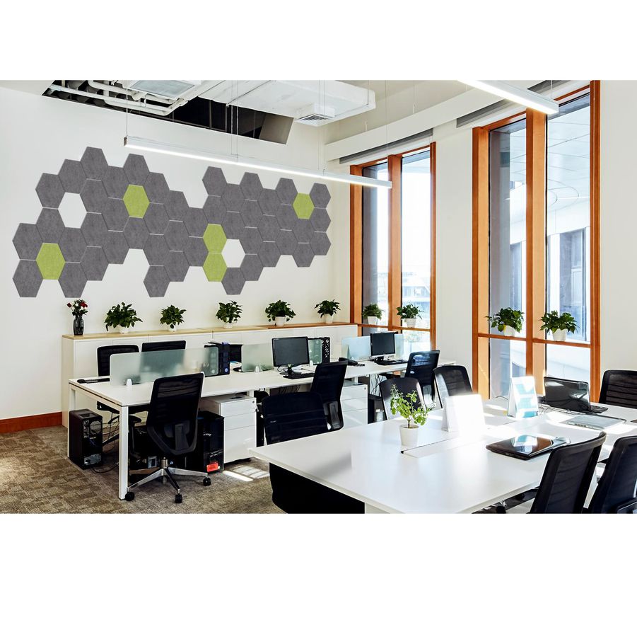 Akustikpaneele in Hexagon-Form