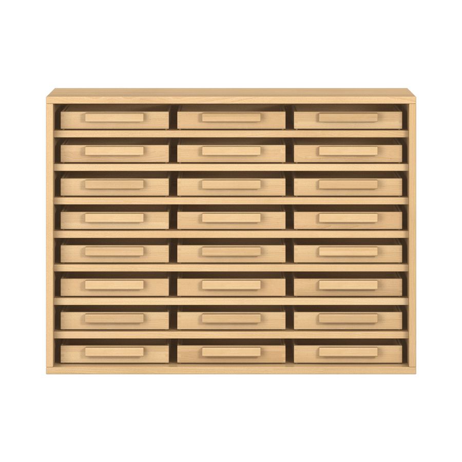 Pureo Eigentumsschrank Furnier mit 24 Kästen, 7 Einlegeböden, B 100 x H 75 x T 42 cm