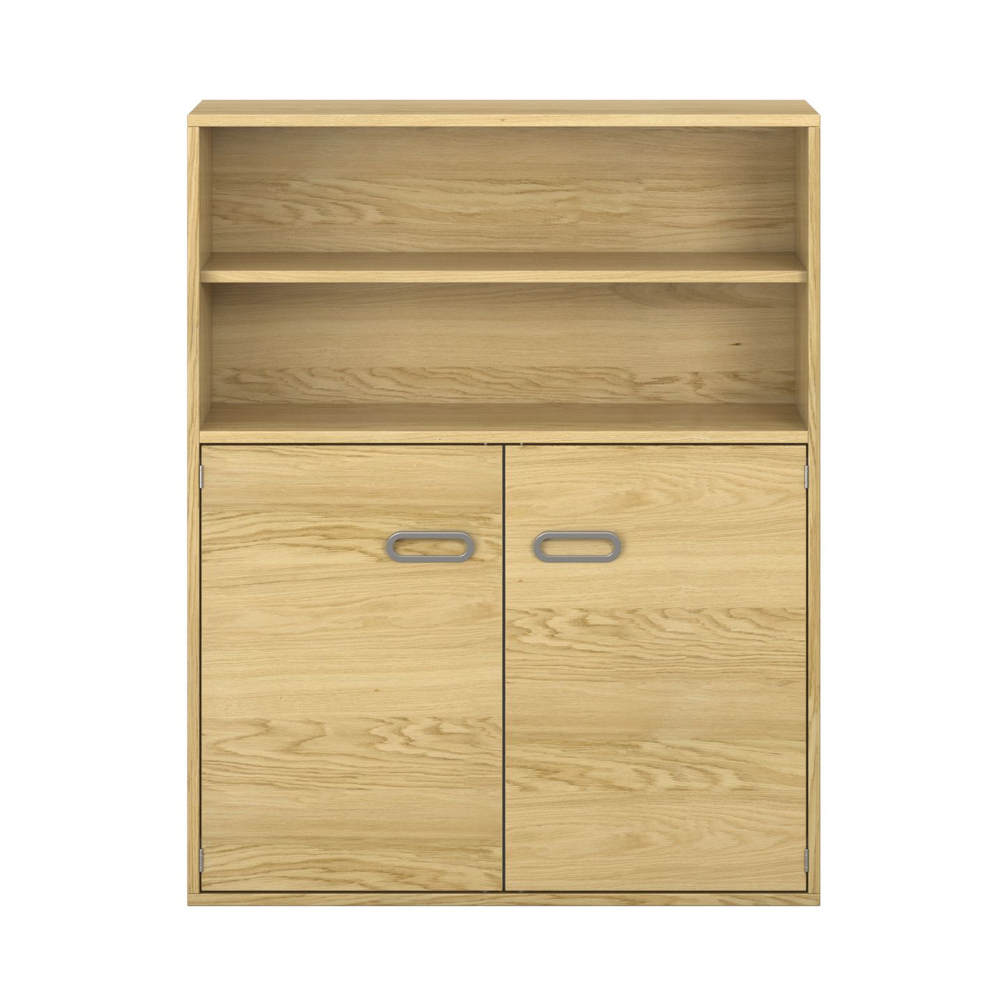 Pureo Türenschrank mit Doppeltür, oben offen, Furnier, B 100 x H 125 x T 42 cm