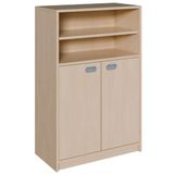 460.001.980K - Regal mit Doppeltüren und Sockel, ohne Mittelwand, mit 3 Einlegeböden, B 78 x H 120 x T 40 cm