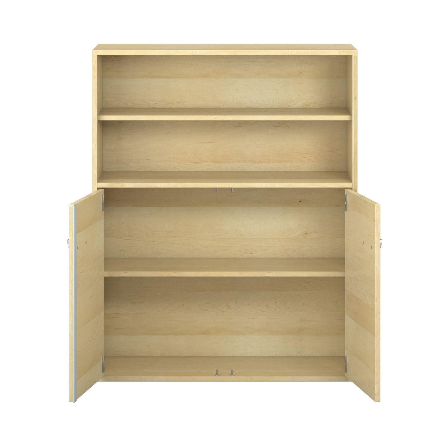 Pureo Türenschrank mit Doppeltür, oben offen, Furnier, B 100 x H 125 x T 42 cm