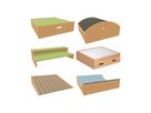 Treppe mit Teppichbelag, B 78,8 x H 22 x T 39,4 cm