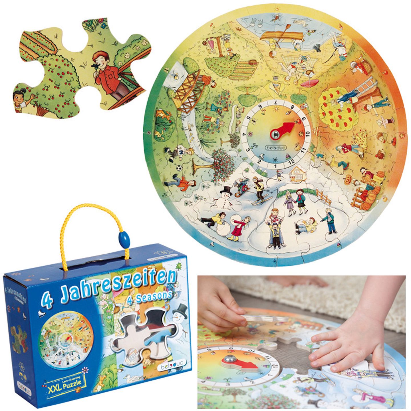 Lernpuzzle 4 Jahreszeiten XXL 49 Teile, 1 Monatsuhr