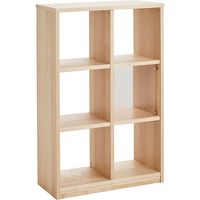 Raumteiler-Regal in Dekor Buche hell, 2 x 3 Fächer, B 78 x H 120 x T 35,5 cm