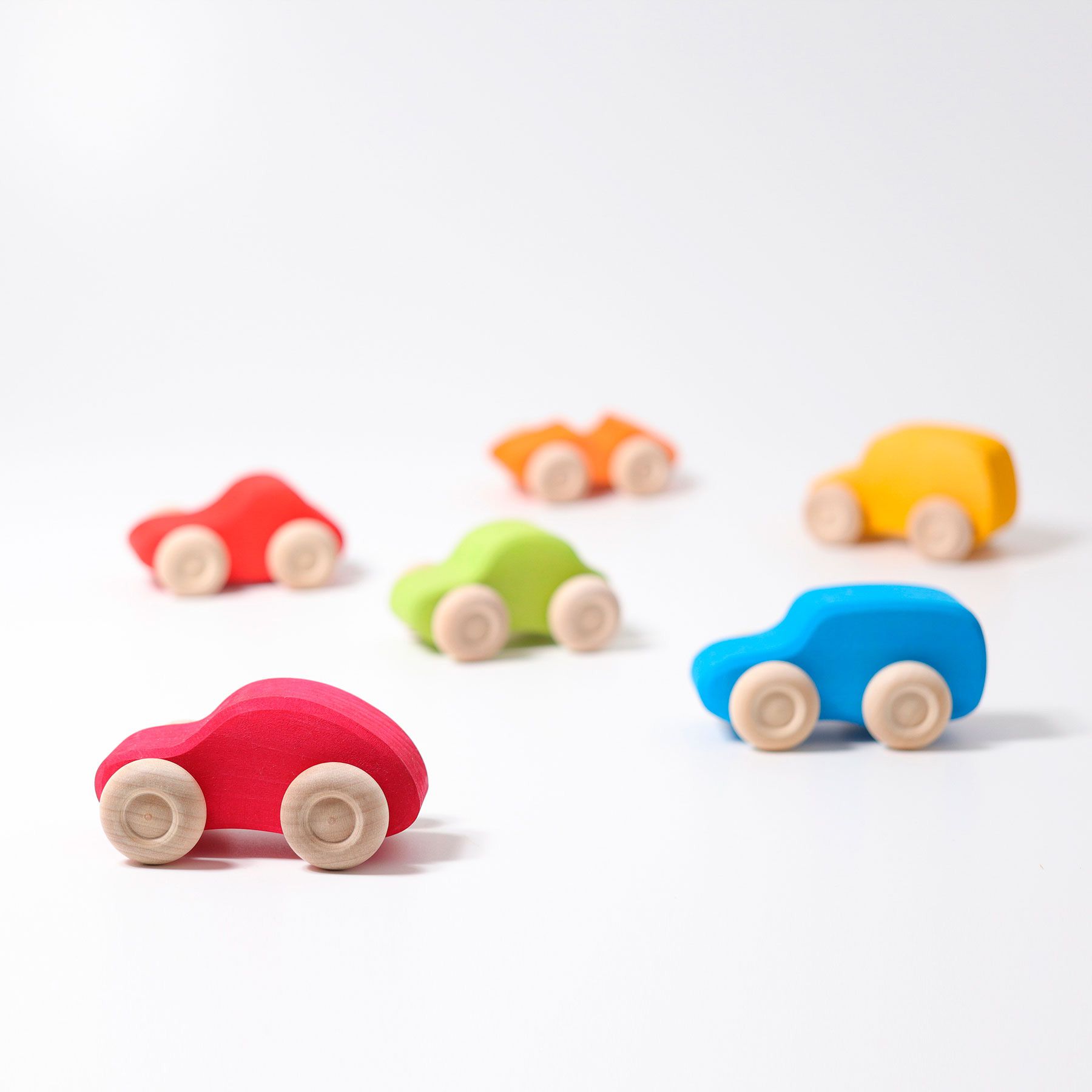 Bunte Holzautos, 6 Stück