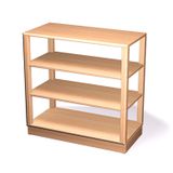 410.025.093 - Turmregal mit Sockel mit 2 Einlegeböden, Buche massiv, B 80 x H 80 x T 40 cm