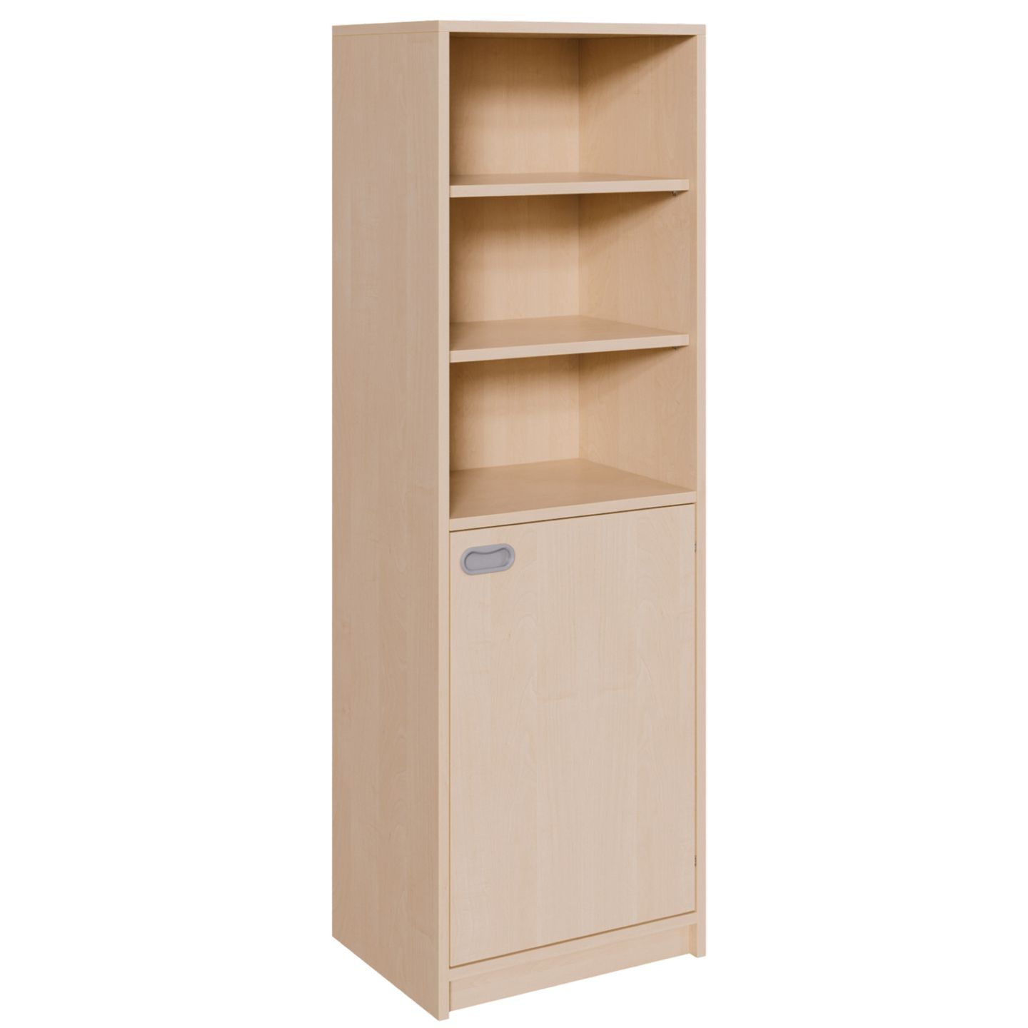 Regal mit Türe rechts und Sockel, ohne Mittelwand, mit 4 Einlegeböden, B 52 x H 160 x T 40 cm