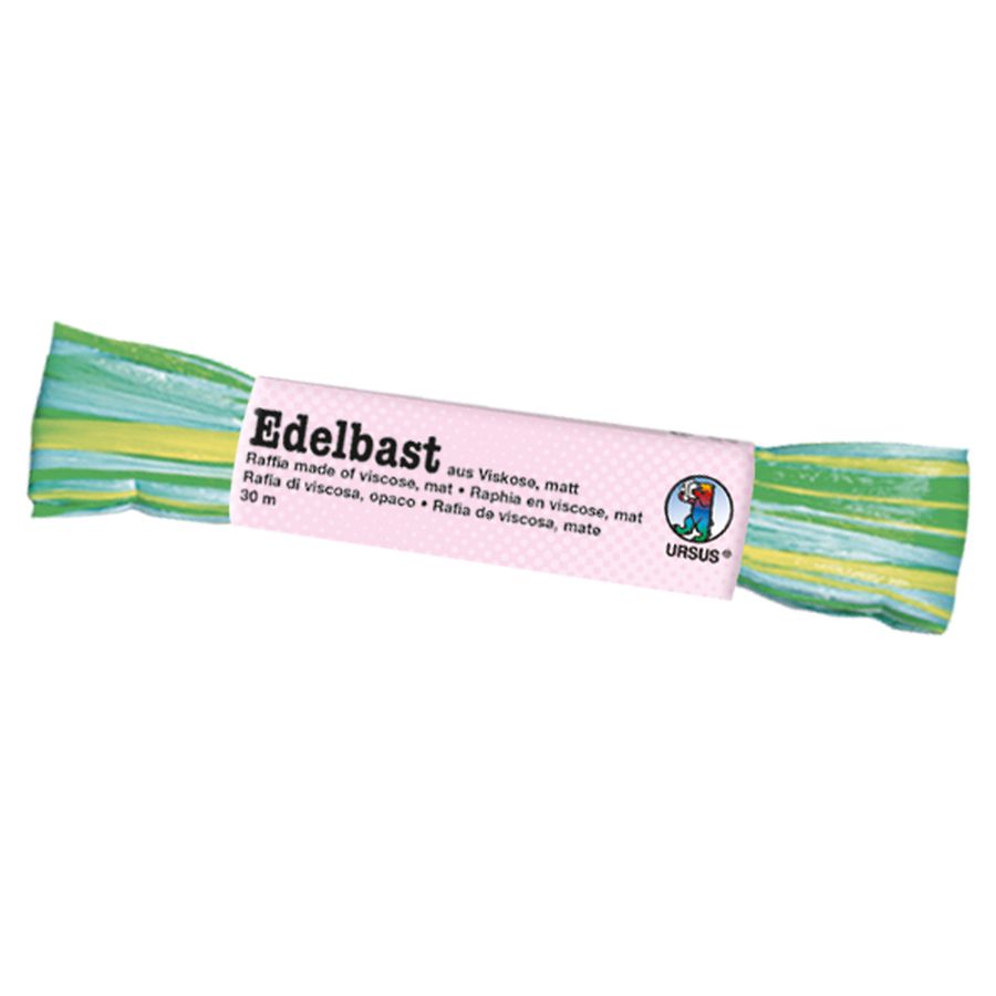 Edelbast matt 30 m, Multicolor gelb/blau