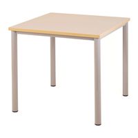 Easy-Tisch quadratisch mit Melaminharz-Belag und Gleiter, B 80 x H 42,5 x T 80 cm