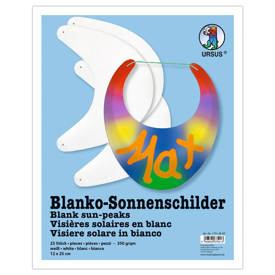 Blanko-Sonnenschilder, 25 Stk.