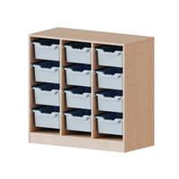 ErgoTray Regal, mit Rollen
und 12 Materialboxen
B 104,5 x H 100 x T 40 cm