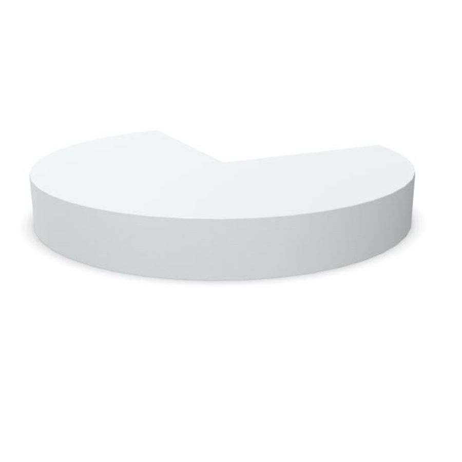 Bodenpolster Dreiviertelkreis in K200 polarweiss, Ø 130 cm, Höhe 18 cm