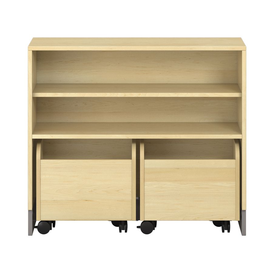 Pureo Regalschrank für Rollkästen Furnier, mit 1 Einlegeboden, B 100 x H 87,5 (inkl. Sockel) x T 42 cm