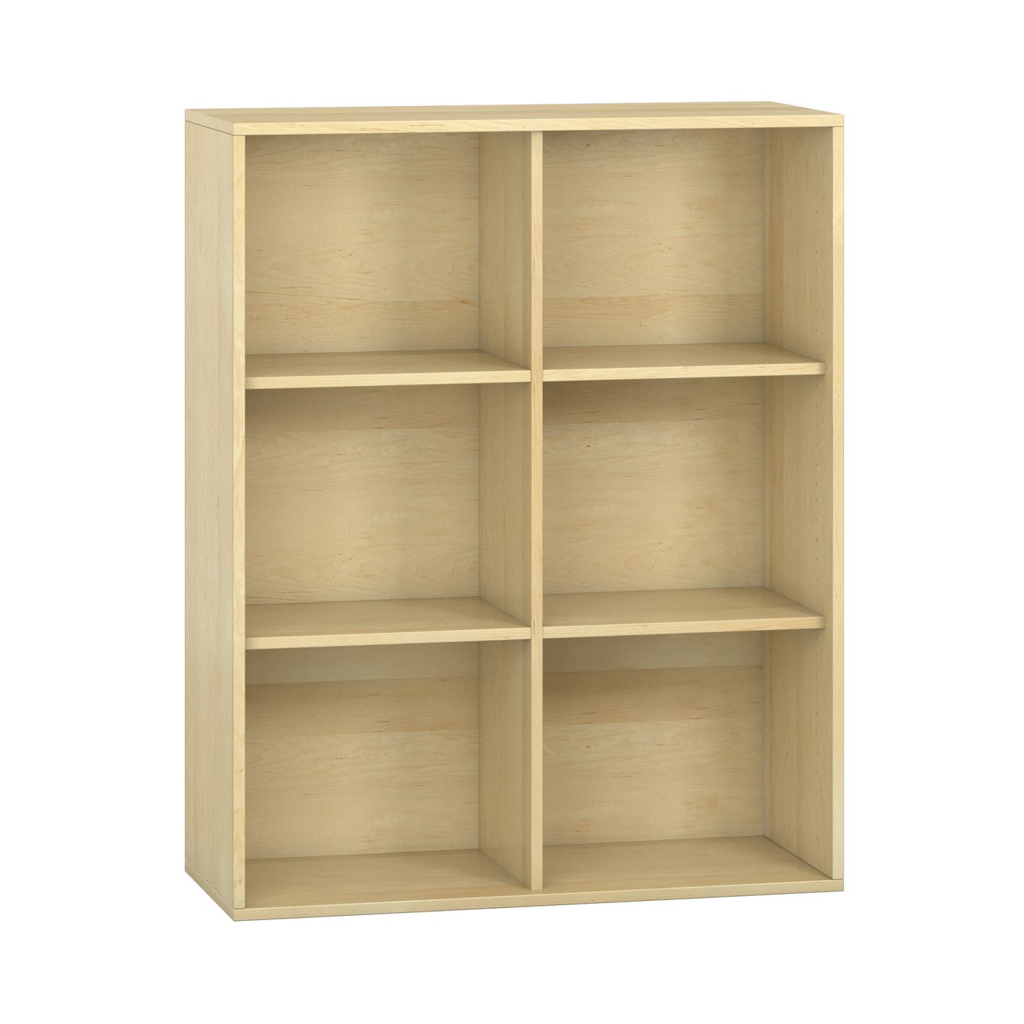 Pureo Regalschrank offen mit Mittelwand, Furnier, B  100 x H 125 x T 42 cm
