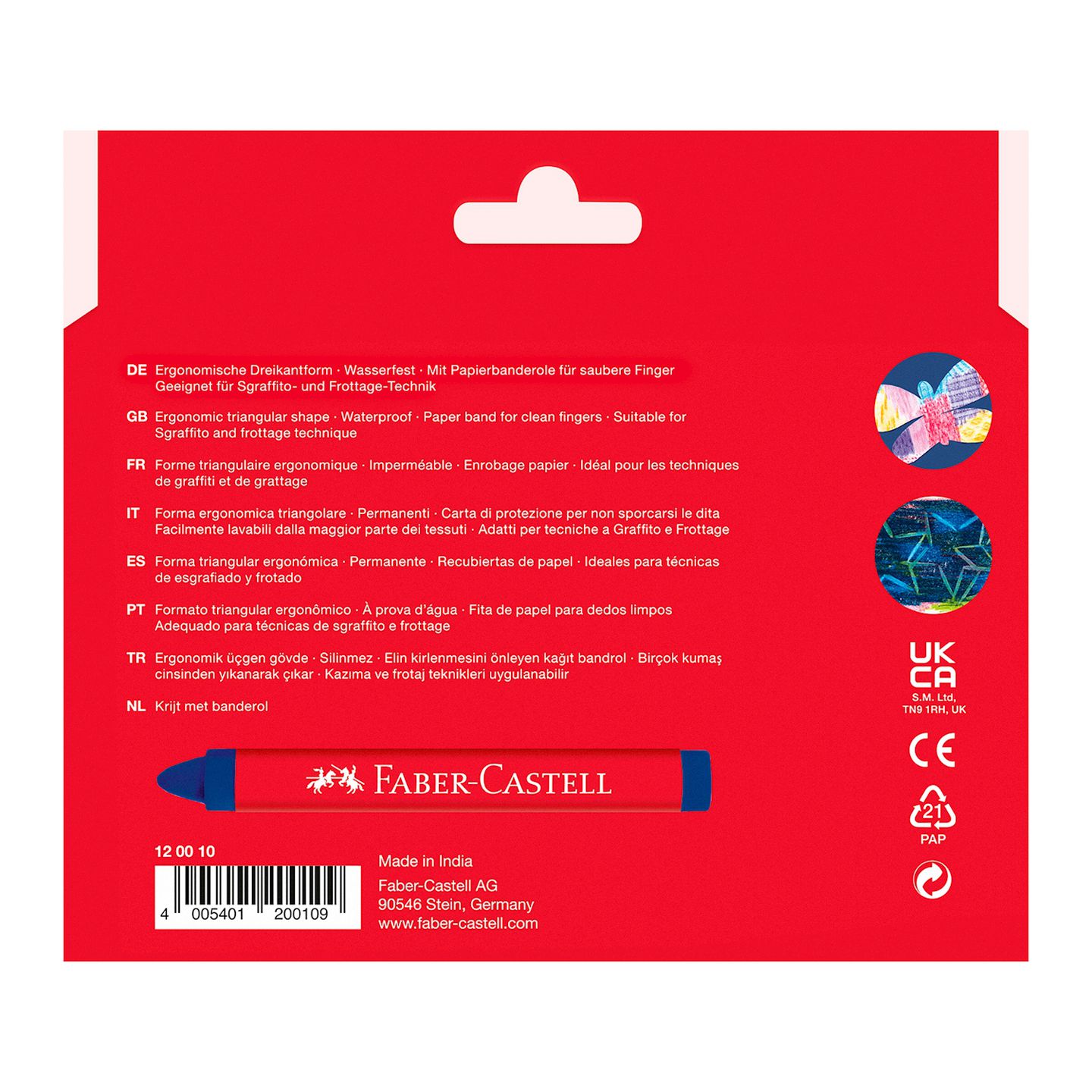 Wachsmalkreiden dreikant, 12er-Set