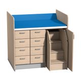 444.290.842 - Wickelanlage mit 8 Schubkästen und Aufstiegshilfe rechts inkl. Tür