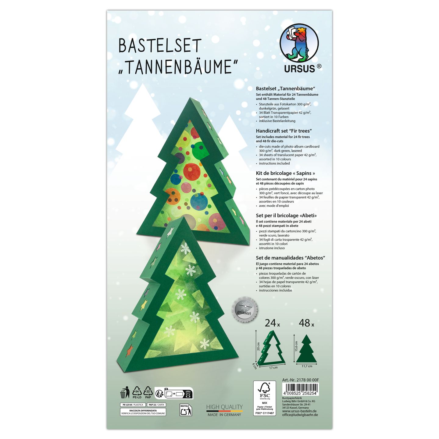 Tannenbäume Bastelset