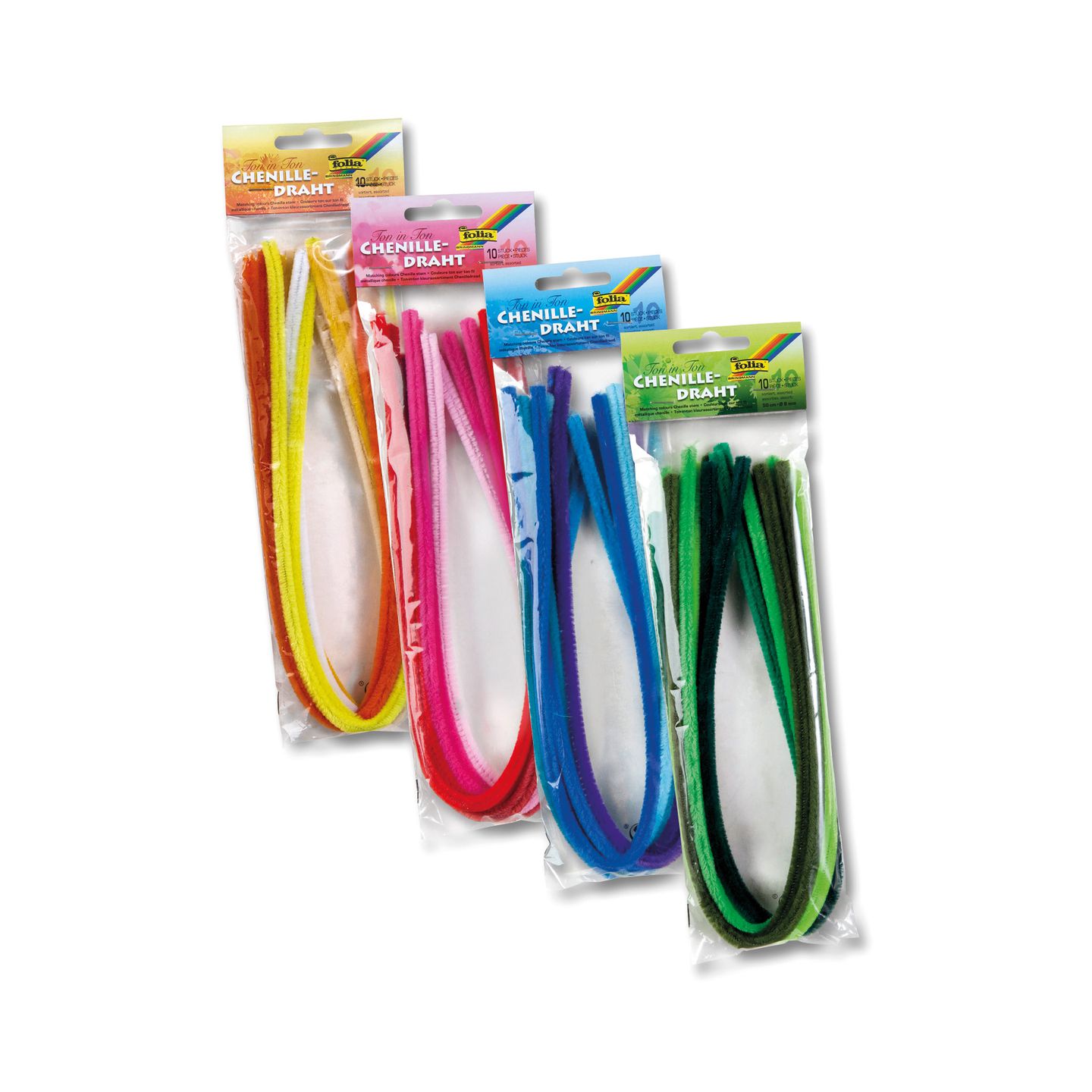 Pfeifenputzer blau, Ton in Ton 50 cm, 10 Stk.