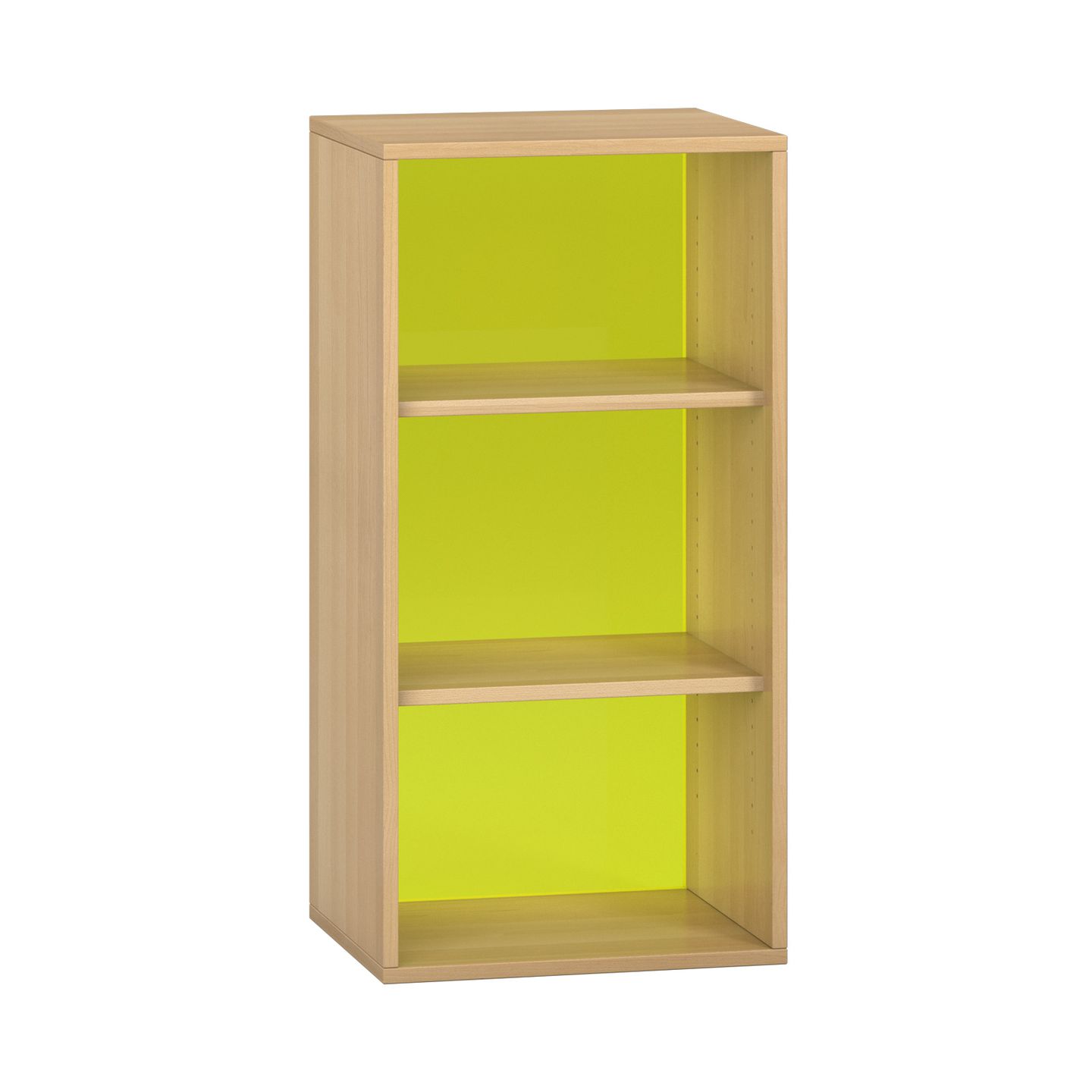 Pureo Regalschrank offen mit Acrylrückwand Furnier, mit 2 Einlegeböden, B 50 x H 100 x T 42 cm