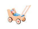 Puppenwagen mit Bett natur