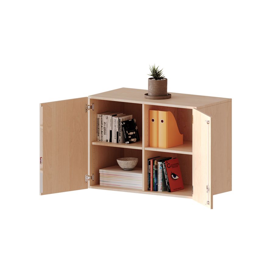 Aufsatzschrank mit 2 Türen abschliessbar, mit Mittelwand, B 120 x H 72 x T 40 cm