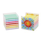 306.003.000 - Notizbox glasklar Papier weiss/bunt